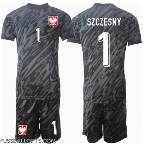 Polen Wojciech Szczesny #1 Torwart Fußballbekleidung Auswärtstrikot Kinder EM 2024 Kurzarm (+ kurze hosen)